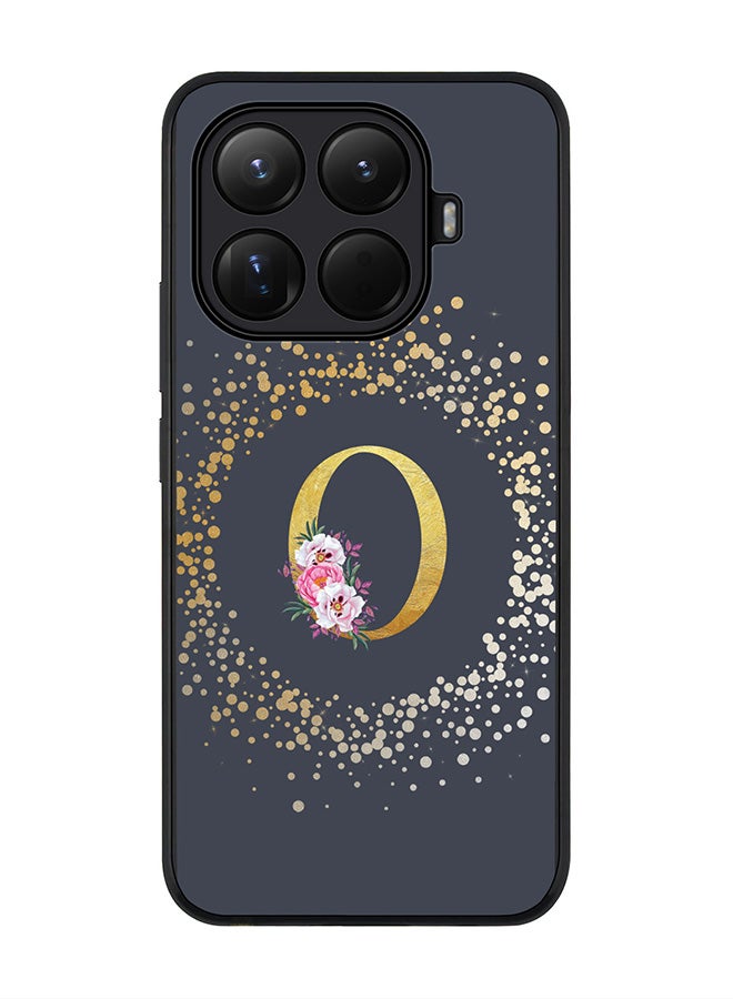 Stylizedd For Xiaomi 15T Pro Case,Slim fit Camera Protection, Shockproof Thin Phone cover  - Custom Monogram Floral - O  (Grey ) - Image 1